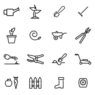 İnce çizgi kutsal kişilerin resmi Bahçe - vektör çizim