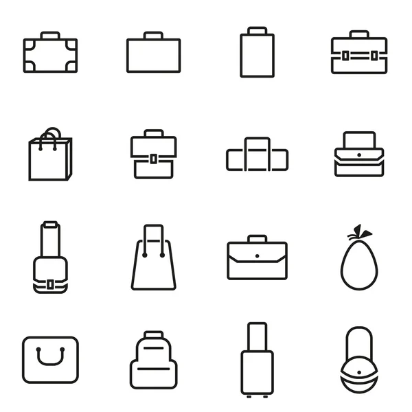 Illustration vectorielle des icônes de ligne mince - sac — Image vectorielle