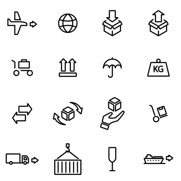 Ilustración vectorial de iconos de línea delgada - logística — Vector de stock