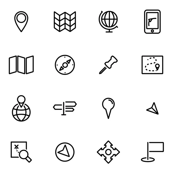 Ilustración vectorial de iconos de línea delgada - mapa — Vector de stock
