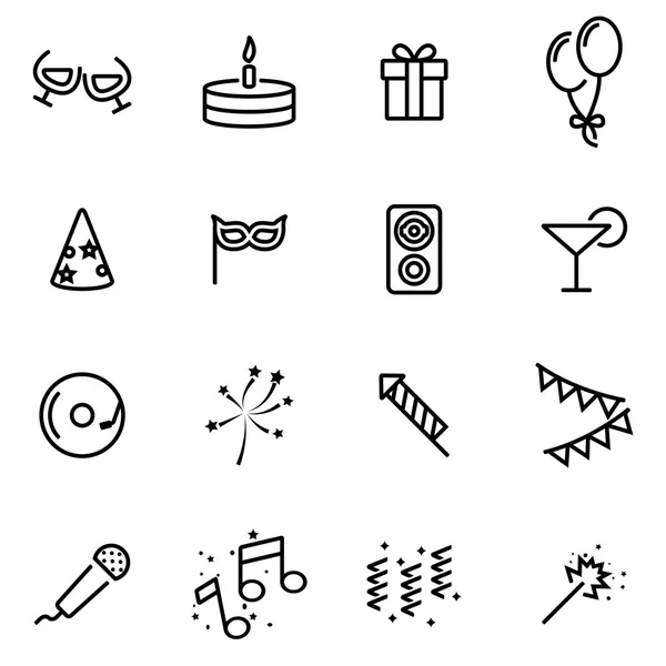 Vektor Illustration von Thin Line Icons - Partei — Stockvektor