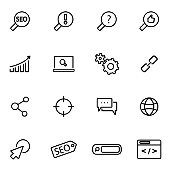 Vectorillustratie van dunne lijn icons - seo — Stockvector