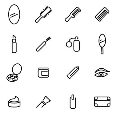 Vektör çizgi kozmetik Icon set