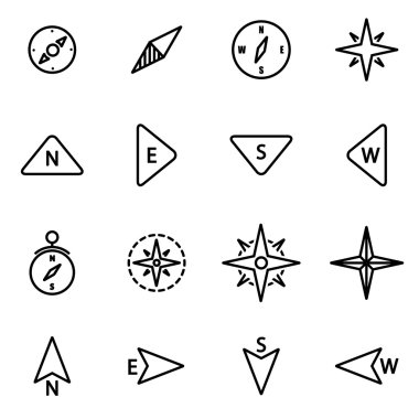 Vektör hat pusula Icon set