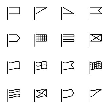 Vektör satırı bayrakları Icon set