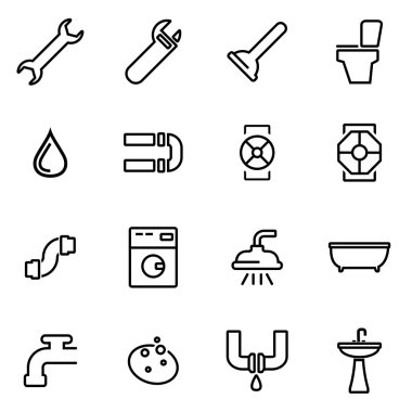 Vektör hat sıhhi tesisat Icon set