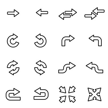 Vektör satır okları simge seti