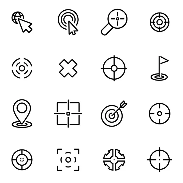 Vector line target icon set — Stock Vector