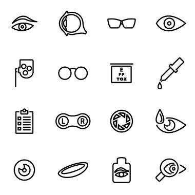Vektör hat Optometri Icon set