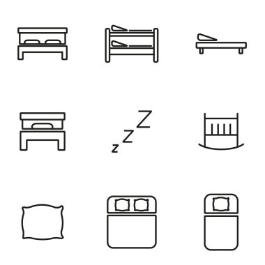 Vektör hat yatak Icon set