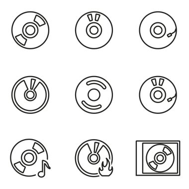 Vektör hat cd Icon set