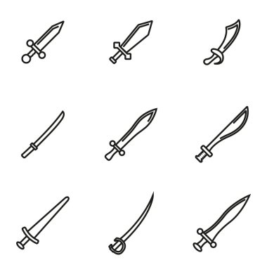 Vektör hat kılıç Icon set