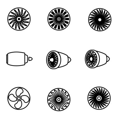 Vektör hat türbinleri Icon set