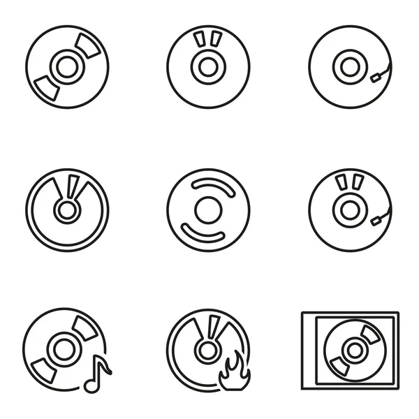 Zestaw ikon wektorowych linii cd — Wektor stockowy