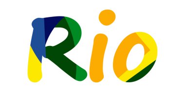 Rio vektör 2016 Brezilya yaz 2016 Rio de Janeiro afiş soyut renkli backrop ile