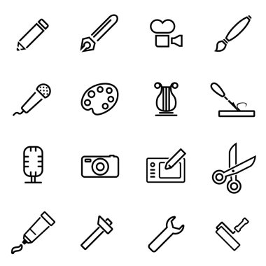 Vektör hat sanat aracı Icon set
