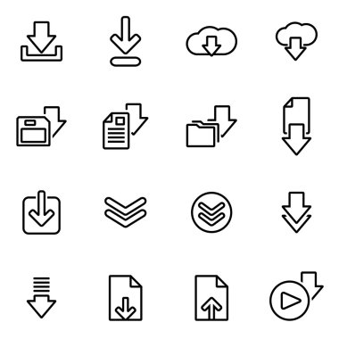 Icon set download vektör satırı