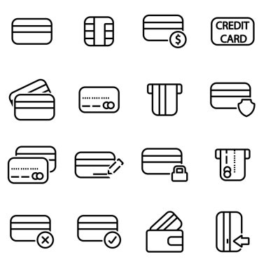 Vektör hat kredi kartı Icon set