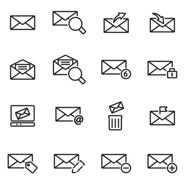 Vektör hat e-posta Icon set
