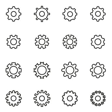 Vektör hat dişli Icon set