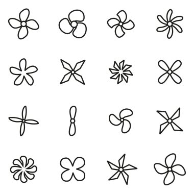 Vektör hat fanlar ve Pervaneleri Icon set