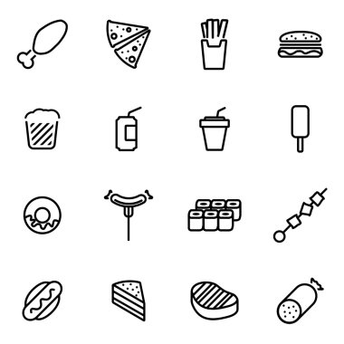 Vektör hat fastfood Icon set
