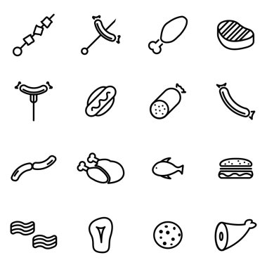 Vektör satır et Icon set