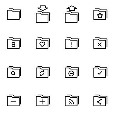 Vektör hat klasör Icon set