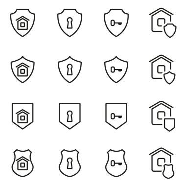Vektör hat ev güvenlik Icon set