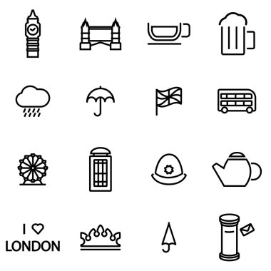 Vektör hat Londra Icon set