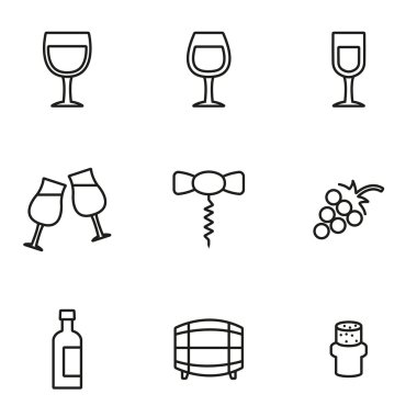 Vektör hat şarap Icon set