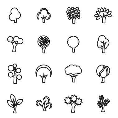 Vektör hat ağaçlar Icon set