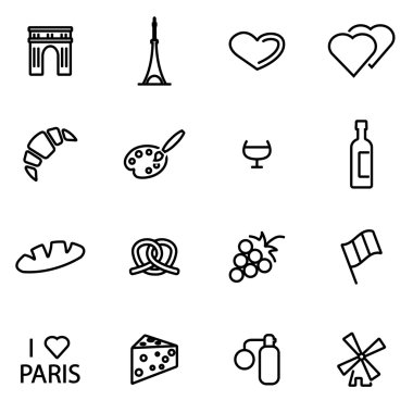 Vektör hat paris Icon set