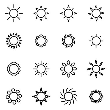 Vektör hat güneş Icon set