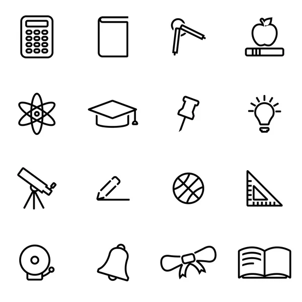 Conjunto de iconos de educación de línea vectorial — Archivo Imágenes Vectoriales