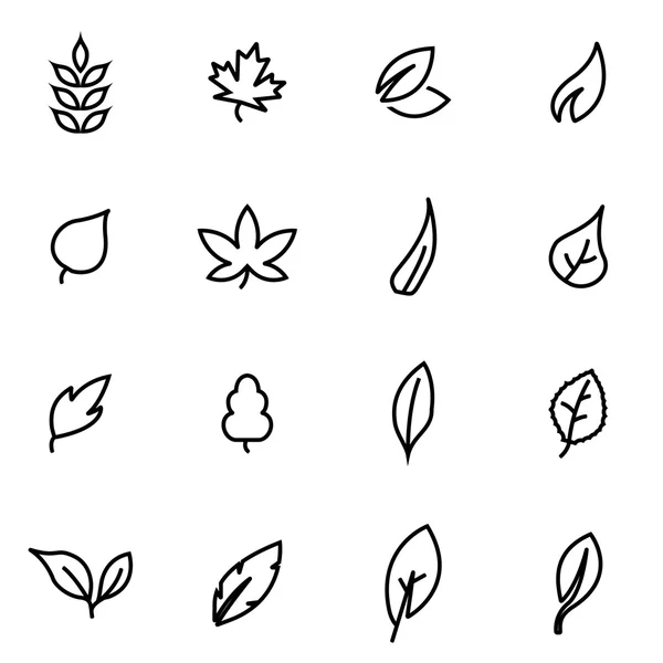 Ensemble d'icônes à feuilles vectorielles — Image vectorielle