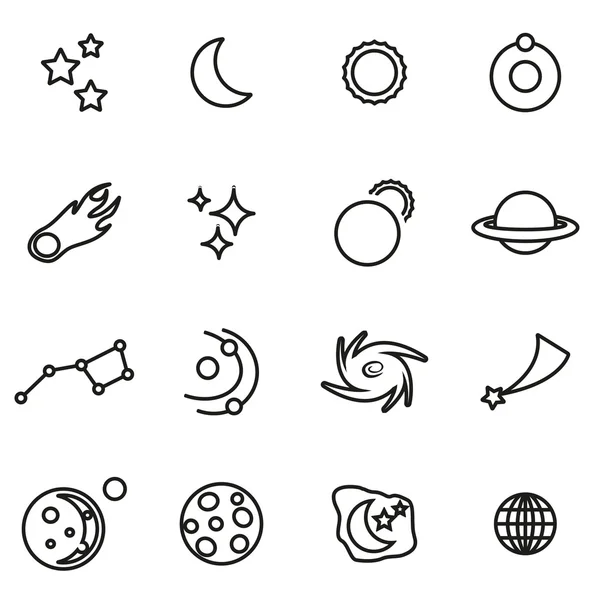 Vector line space icon set — Stock Vector