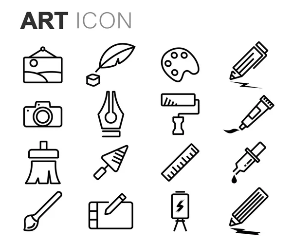 Vector black line art icons set — Stock Vector