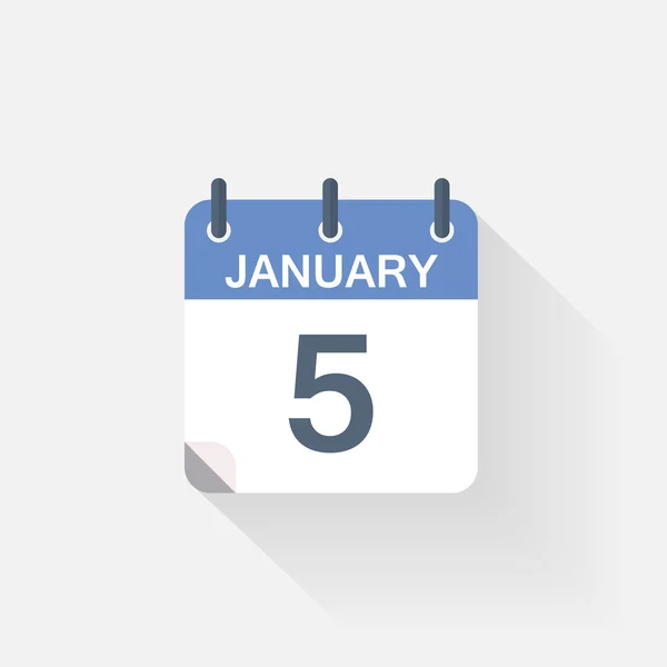 Január 5-naptár ikonra — Stock Vector
