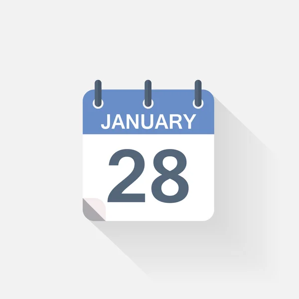 28 january calendar icon — Stock Vector