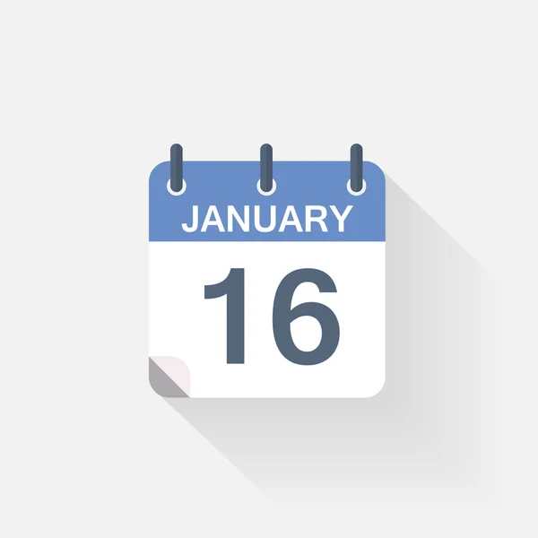 Het pictogram van de kalender van 16 januari — Stockvector