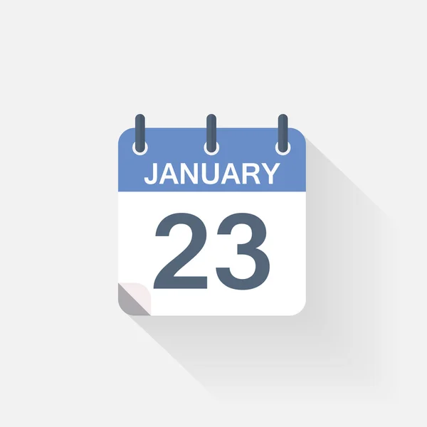 Het pictogram van de kalender van 23 januari — Stockvector