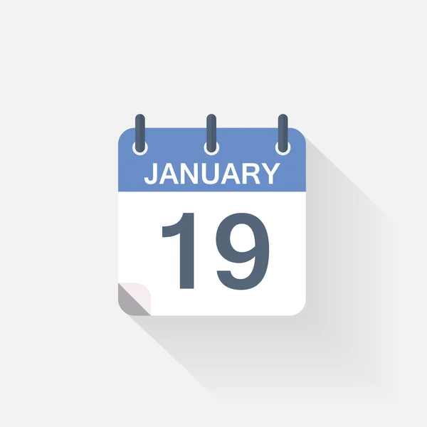 Január 19-én naptár ikonra — Stock Vector