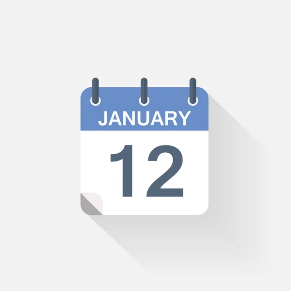 Het pictogram van de kalender van 12 januari — Stockvector