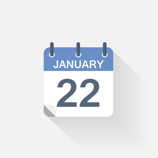 Het pictogram van de kalender van 22 januari — Stockvector