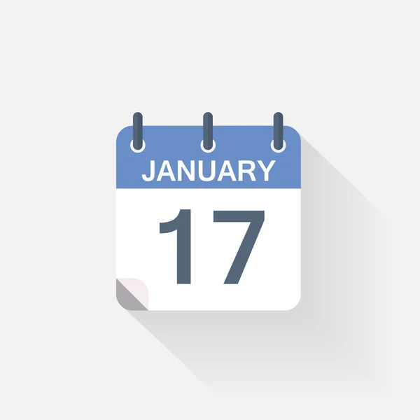 Het pictogram van de kalender van 17 januari — Stockvector