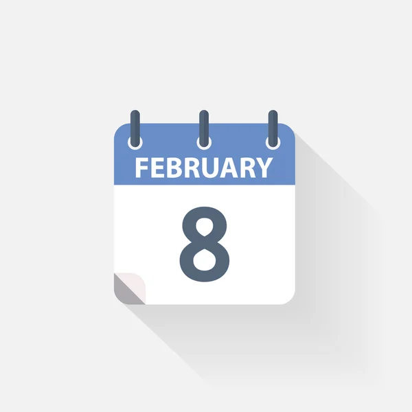 2 月 8 日日历图标 — 图库矢量图片