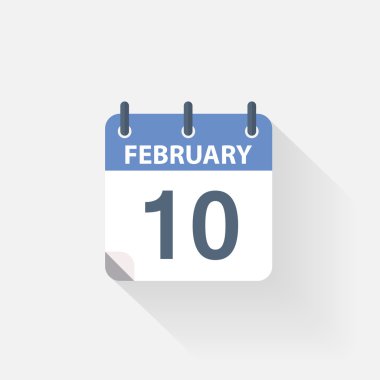 10 Şubat takvim simgesini