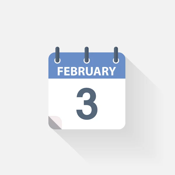 2 月 3 日日历图标 — 图库矢量图片