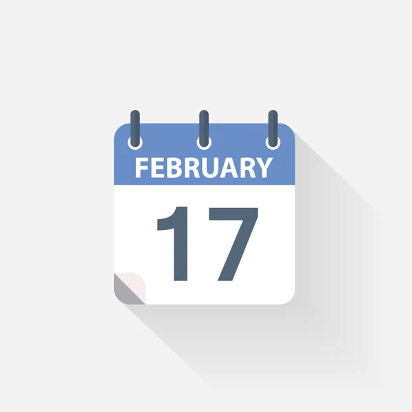 17 Φεβρουαρίου εικονίδιο ημερολογίου — Διανυσματικό Αρχείο